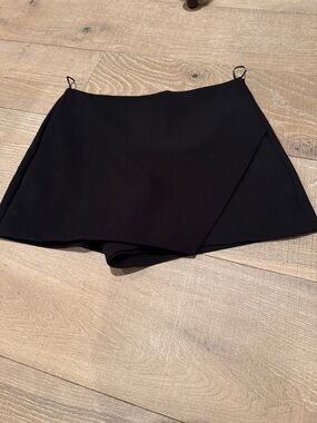 Zara Black Women's Skort with Asymmetric Overlay
